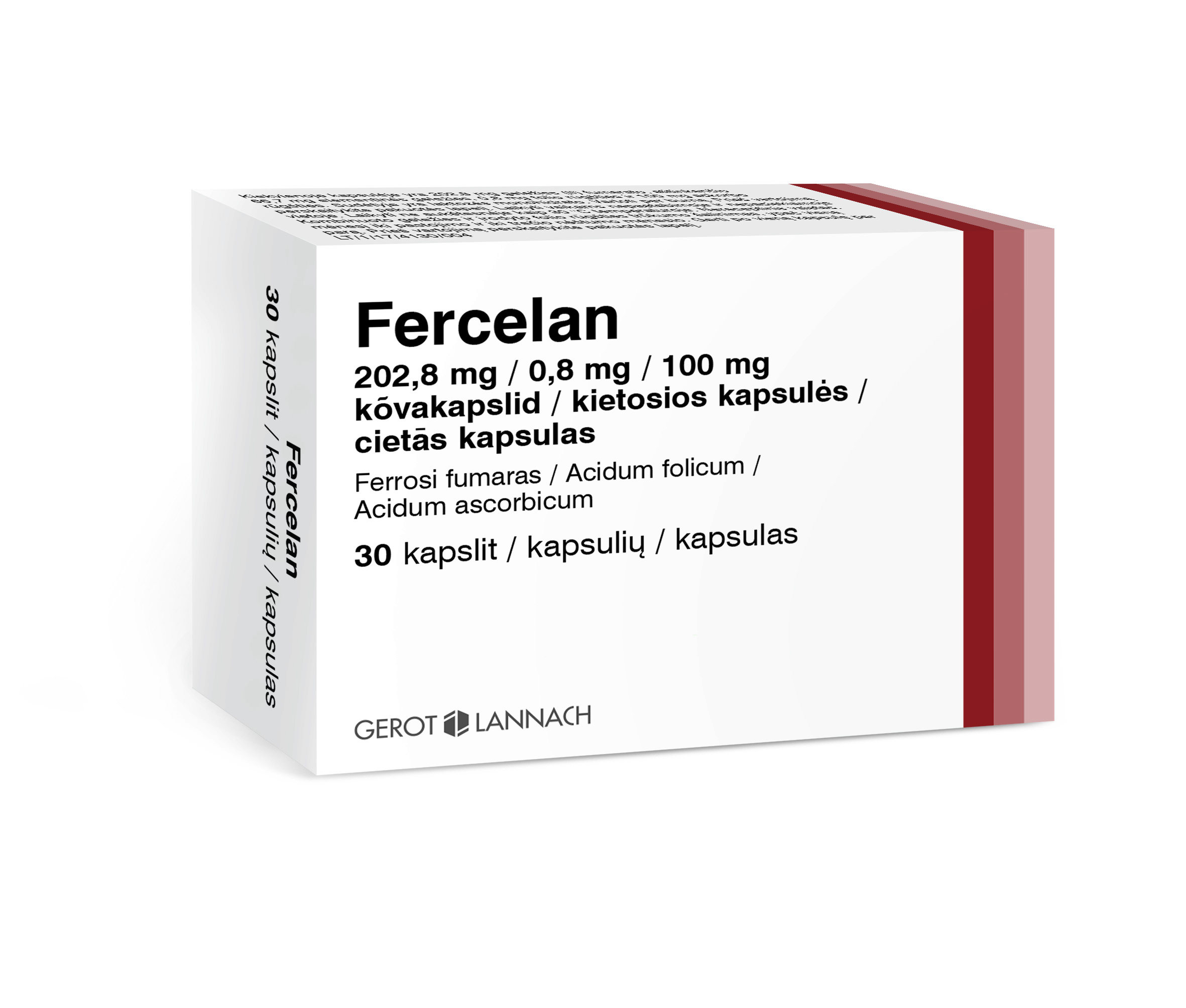 Fercelan 202,8 mg/0,8 mg/100 mg cietās kapsulas - Gerot Lannach